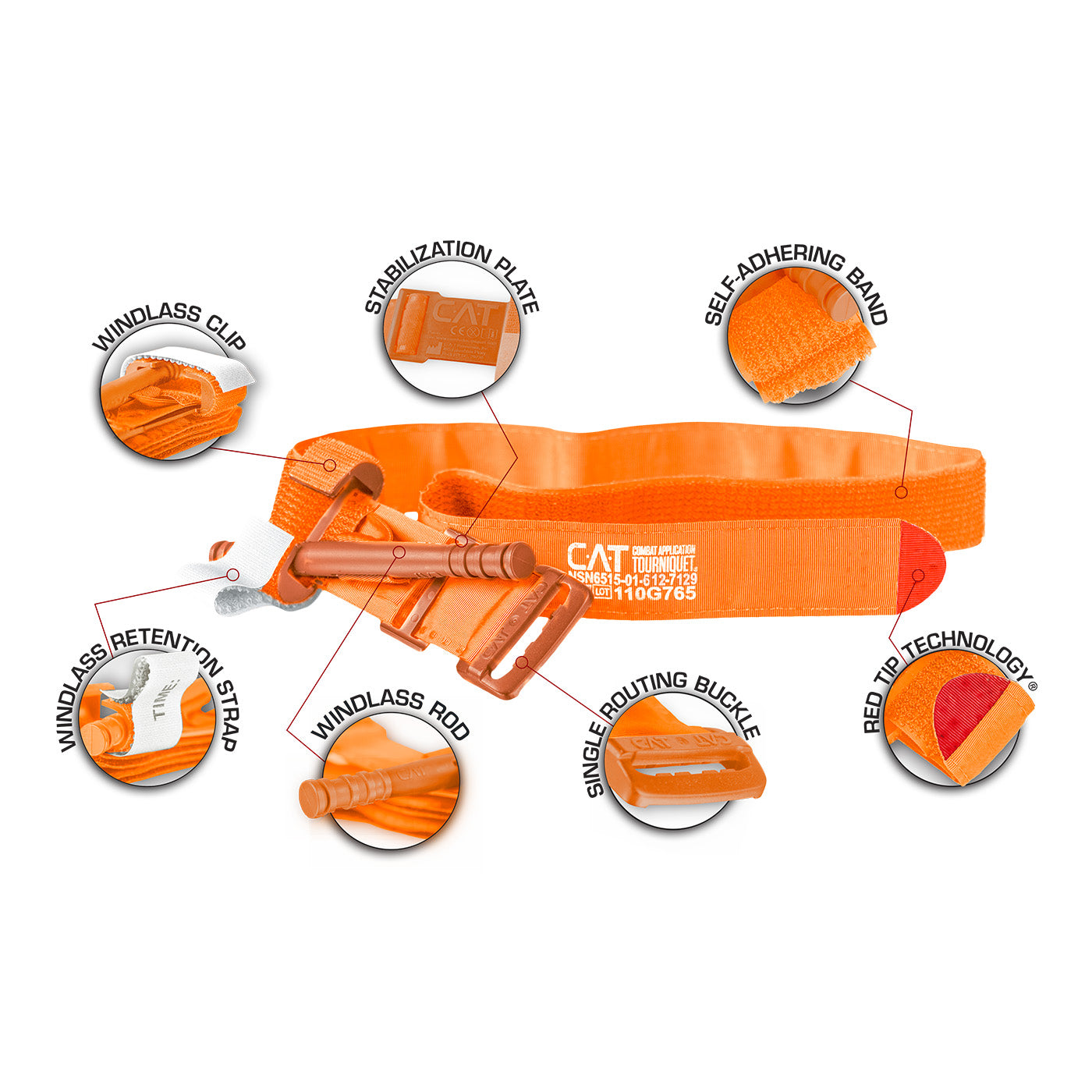 Combat Application Tourniquet (C.A.T.), Orange
