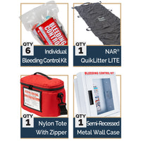 Public Access Bleeding Control Stations-6pk Semi Recessed, INTERMEDIATE