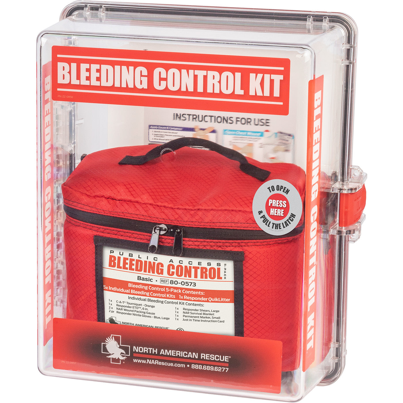 Public Access Bleeding Control Stations-5pk Clear Station
